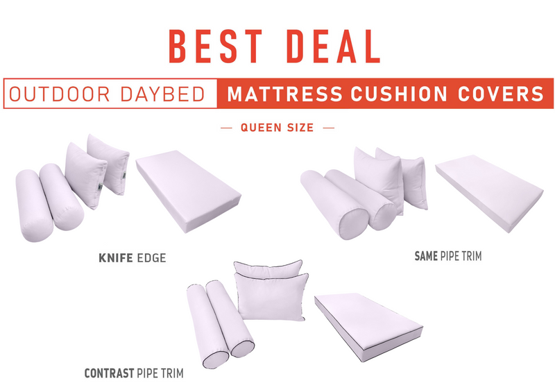Model-4 QUEEN SIZE Daybed Mattress Bolster Pillow Cushion Outdoor COVER ONLY