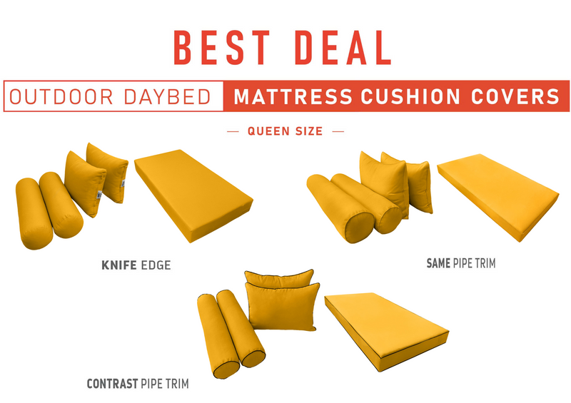Model-4 QUEEN SIZE Daybed Mattress Bolster Pillow Cushion Outdoor COVER ONLY