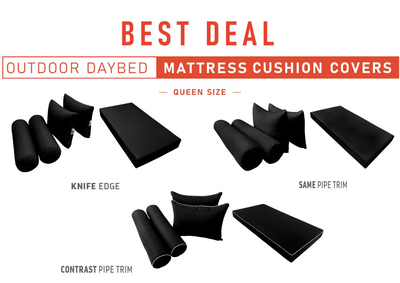 Model-4 QUEEN SIZE Daybed Mattress Bolster Pillow Cushion Outdoor COVER ONLY