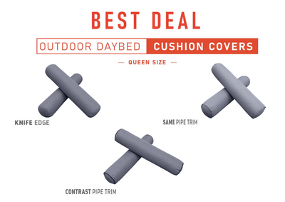 Model-5 QUEEN SIZE Daybed Bolster Pillow Cushion Outdoor COVER ONLY