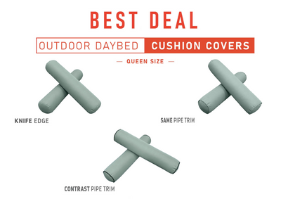 Model-5 QUEEN SIZE Daybed Bolster Pillow Cushion Outdoor COVER ONLY