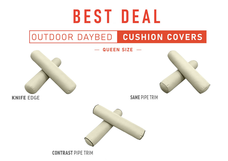 Model-5 QUEEN SIZE Daybed Bolster Pillow Cushion Outdoor COVER ONLY