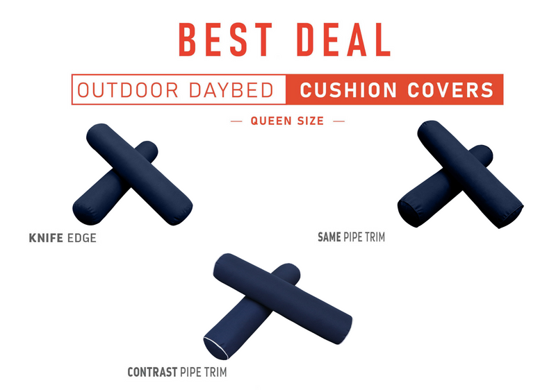 Model-5 QUEEN SIZE Daybed Bolster Pillow Cushion Outdoor COVER ONLY