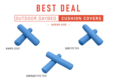 Model-5 QUEEN SIZE Daybed Bolster Pillow Cushion Outdoor COVER ONLY