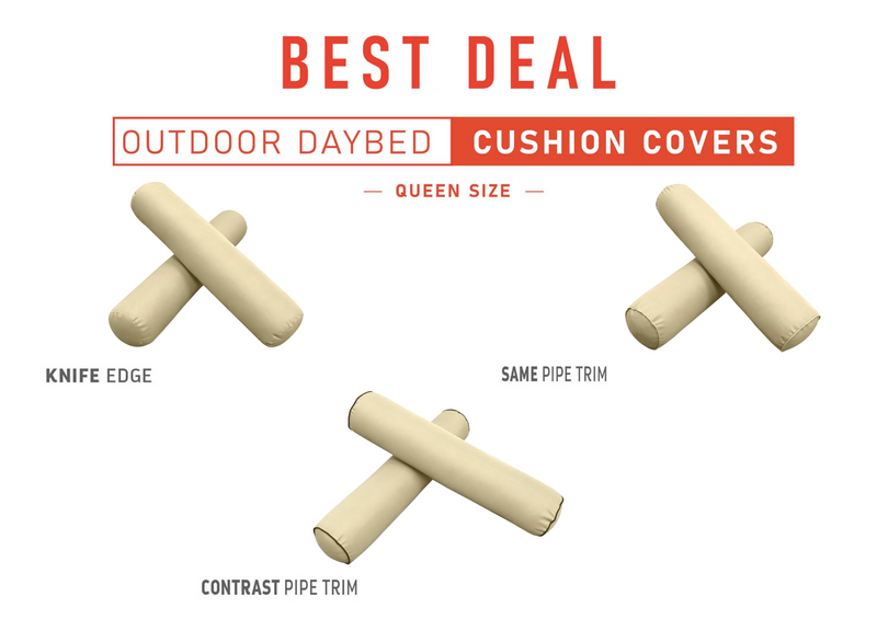 Model-5 QUEEN SIZE Daybed Bolster Pillow Cushion Outdoor COVER ONLY