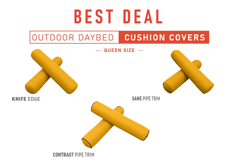 Model-5 QUEEN SIZE Daybed Bolster Pillow Cushion Outdoor COVER ONLY