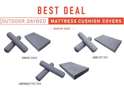 Model-5 QUEEN SIZE Daybed Mattress Bolster Pillow Cushion Outdoor COVER ONLY