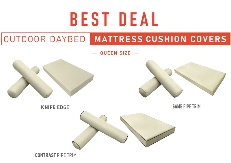 Model-5 QUEEN SIZE Daybed Mattress Bolster Pillow Cushion Outdoor COVER ONLY