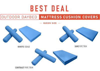 Model-5 QUEEN SIZE Daybed Mattress Bolster Pillow Cushion Outdoor COVER ONLY