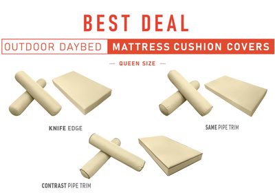 Model-5 QUEEN SIZE Daybed Mattress Bolster Pillow Cushion Outdoor COVER ONLY