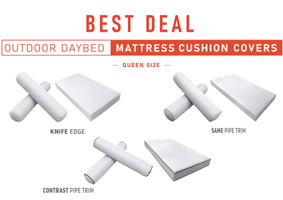 Model-5 QUEEN SIZE Daybed Mattress Bolster Pillow Cushion Outdoor COVER ONLY