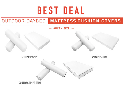 Model-5 QUEEN SIZE Daybed Mattress Bolster Pillow Cushion Outdoor COVER ONLY