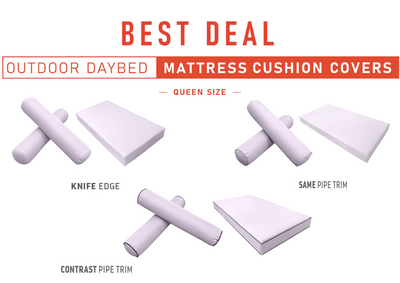 Model-5 QUEEN SIZE Daybed Mattress Bolster Pillow Cushion Outdoor COVER ONLY