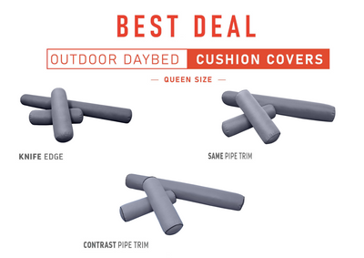 Model-6 QUEEN SIZE Daybed Bolster Pillow Cushion Outdoor COVER ONLY