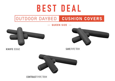 Model-6 QUEEN SIZE Daybed Bolster Pillow Cushion Outdoor COVER ONLY