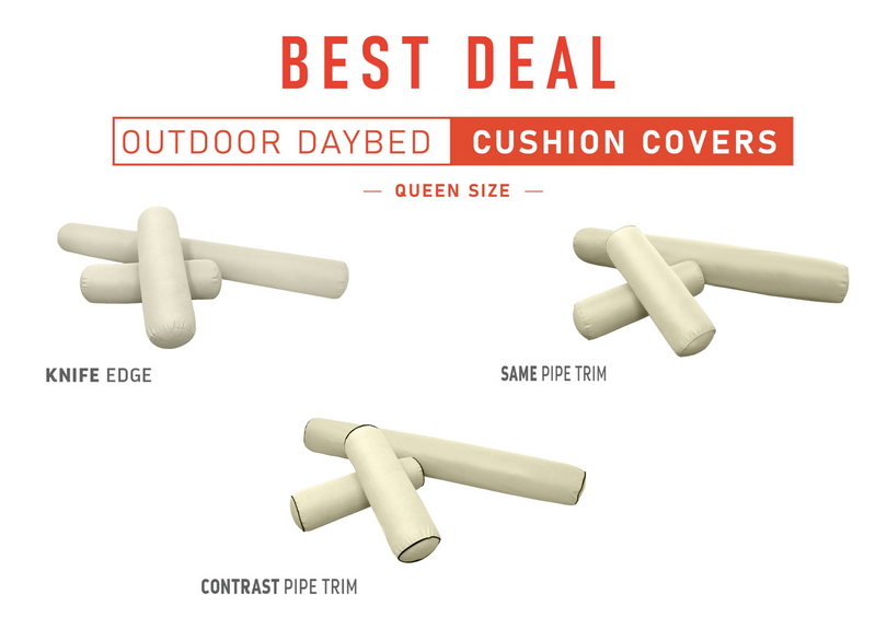 Model-6 QUEEN SIZE Daybed Bolster Pillow Cushion Outdoor COVER ONLY