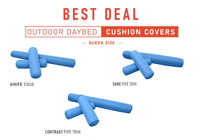 Model-6 QUEEN SIZE Daybed Bolster Pillow Cushion Outdoor COVER ONLY