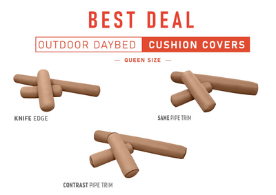 Model-6 QUEEN SIZE Daybed Bolster Pillow Cushion Outdoor COVER ONLY