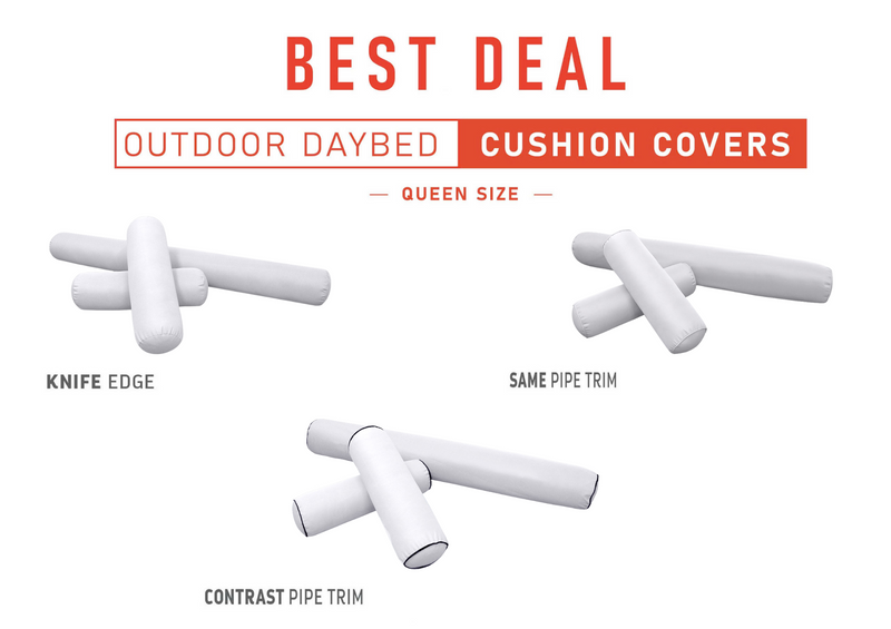 Model-6 QUEEN SIZE Daybed Bolster Pillow Cushion Outdoor COVER ONLY