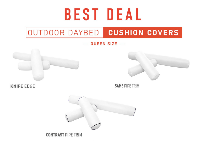 Model-6 QUEEN SIZE Daybed Bolster Pillow Cushion Outdoor COVER ONLY