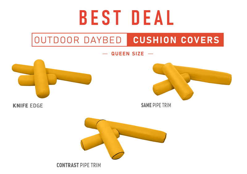 Model-6 QUEEN SIZE Daybed Bolster Pillow Cushion Outdoor COVER ONLY
