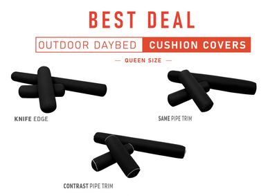 Model-6 QUEEN SIZE Daybed Bolster Pillow Cushion Outdoor COVER ONLY