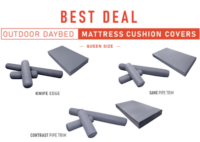 Model-6 QUEEN SIZE Daybed Mattress Bolster Pillow Cushion Outdoor COVER ONLY