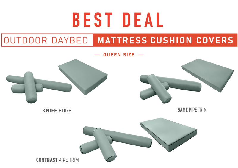 Model-6 QUEEN SIZE Daybed Mattress Bolster Pillow Cushion Outdoor COVER ONLY