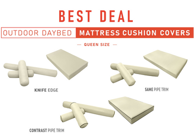 Model-6 QUEEN SIZE Daybed Mattress Bolster Pillow Cushion Outdoor COVER ONLY