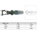 Marine Boat Swageless Toggle Cable Railing Wire Rope, T316 Stainless Steel