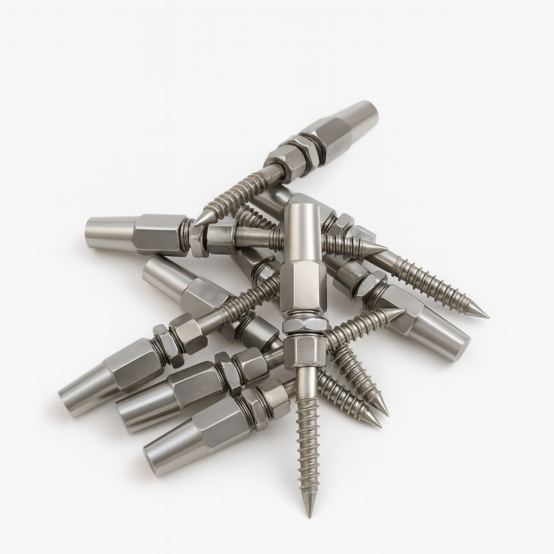 Marine Swageless Lag Stud Cable Rail Wire Rope Railing, T316 Stainless Steel