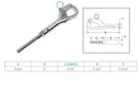 Stainless Steel 4" Pelican Hook Shackle For 3/16" Cable Wire Sailing Boat Yacht
