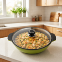 11" Nonstick Jumbo Wok with 3D Diamond Coating, 28cm Korean Made Cookware for Stir Fry, Noodles, Vegetables, and Meat