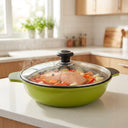 11" Nonstick Jumbo Wok with 3D Diamond Coating, 28cm Korean Made Cookware for Stir Fry, Noodles, Vegetables, and Meat