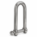 Marine Stainless Steel 316 Eye Screw Pin Long D Shackle, Sailing Rigging Connector for Rope, Chain, and Cable - PACK 5