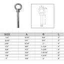 Stainless Steel T316 Eye Bolt Marine Non-Threaded Shoulder Eyebolt Rivet Bolt