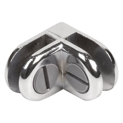 50 Pcs Chrome Metal 2 Way Glass Shelf Connector 3/16" Tempered Glass 90 Degree