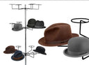 White 10 Layer Revolving Hat Display Rack, 20 Hat Rotating Floor Stand, Retail Display Coat & Cap Hanger Fixture