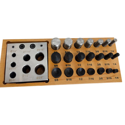 21 Pc Set Disc Cutter Doming Flat Concave Convex Tops 1/4" to 5/8"