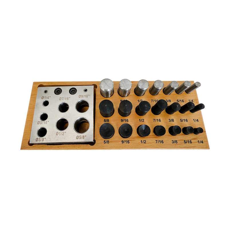 21 Pc Set Disc Cutter Doming Flat Concave Convex Tops 1/4" to 5/8"