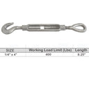 TURNBUCKLES - GALVANIZED, DROP FORGED CARBON STEEL