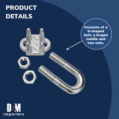 Set Of 5 Pc 1/4'' Marine Stainless Steel 316 Heavy Duty Wire Rope Clips Cable Clamp