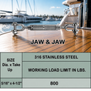 T316 Stainless Steel Marine Hook Hook Jaw Jaw Turnbuckle, Adjustable Rigging Tensioner for Cable, Chain, Rope, and Boat Hardware