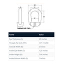 10 Pc 3/8" Hot Dipped Galvanized Eye Nut with 1/2"-13 UNC Tap 2,250 Lbs WLL
