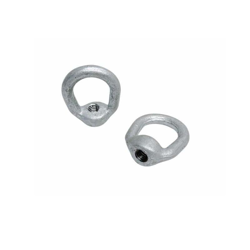 2 Pc 3/8" Hot Dipped Galvanized Eye Nut with 1/2"-13 UNC Tap 2,250 Lbs WLL