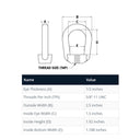 5 Pc Hot Dipped Galvanized 1/2" Eye Nut with 5/8"-11 UNC Tap 3,600 Lbs WLL