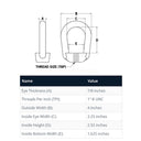 Galvanized 7/8" Lifting Eye Nut