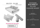 Outdoor Daybed Mattress & Pillow Cushion INSERT ONLY