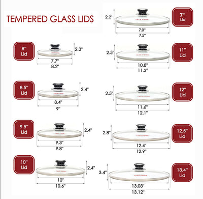 See Through Glass Lid for Frying Pan, Fry Pan, Skillet, Pan Lid with Handle