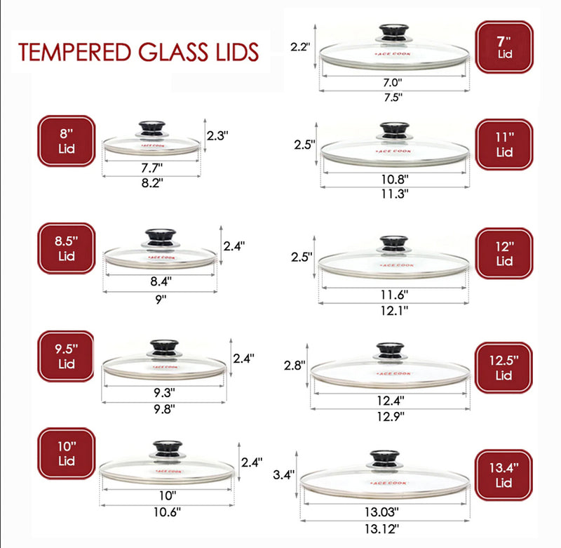 See Through Glass Lid for Frying Pan, Fry Pan, Skillet, Pan Lid with Handle